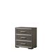 Contemporary Nightstand with USB Dock and 3 Drawers, DOVETAIL English Front & Back, Single Pull Handle (Chromed Aluminum)
