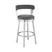 Swivel Barstool with Curved Open Back and Metal Legs