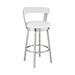 Swivel Counter Barstool with Curved Open Back and Metal Legs