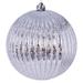 Vickerman 6" Silver Shiny Lined Mercury Ball Ornament, 4 per bag.