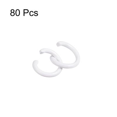 Open Jump Rings, 8mm Colorful O-ring Connectors for DIY, White 80Pcs