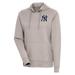 Women's Antigua Oatmeal New York Yankees Action Pullover Hoodie