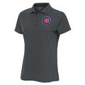 Women's Antigua Charcoal Chicago Cubs Logo Legacy Pique Polo