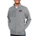 Men's Antigua Heather Gray Columbus Blue Jackets Course Full-Zip Jacket