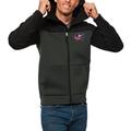 Men's Antigua Black/Charcoal Columbus Blue Jackets Protect Full-Zip Hoodie