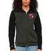 Women's Antigua Black/Charcoal New Jersey Devils Protect Full-Zip Hoodie