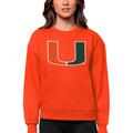 Women's Antigua Orange Miami Hurricanes Victory Crewneck Pullover Sweatshirt