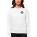 Women's Antigua White Marquette Golden Eagles Logo Victory Crewneck Pullover Sweatshirt