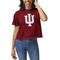 Women's League Collegiate Wear Maroon Indiana Hoosiers Clothesline Crop T-Shirt