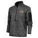 Women's Antigua Heather Black Los Angeles Chargers Team Logo Fortune Half-Zip Pullover Jacket