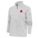 Women's Antigua Heather Gray Boston Red Sox Logo Fortune Quarter-Zip Pullover Jacket