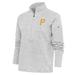 Women's Antigua Heather Gray Pittsburgh Pirates Logo Fortune Quarter-Zip Pullover Jacket