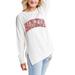 Women's Gameday Couture Cream Wisconsin Badgers Side Split Team Logo Pullover Top