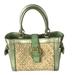 Coach Bags | Coach Natural Straw Metallic Mint Green Leather And Suede Boxy Spring Tote Bag | Color: Green/Tan | Size: Os