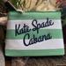 Kate Spade Bags | Authentic Kate Spade Leather/Canvas "Cabana" Large Zip Top Pouch/Clutch | Color: Green/White | Size: 9.5"W X 7"H X 1.9"D