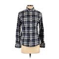 Ralph by Ralph Lauren Long Sleeve Button Down Shirt: Blue Plaid Tops - Women's Size P