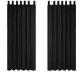 Deconovo Home Decorative Tab Top Blackout Curtains Thermal Insulated Curtains for Living Room Black W52 x L63 Inch One Pair