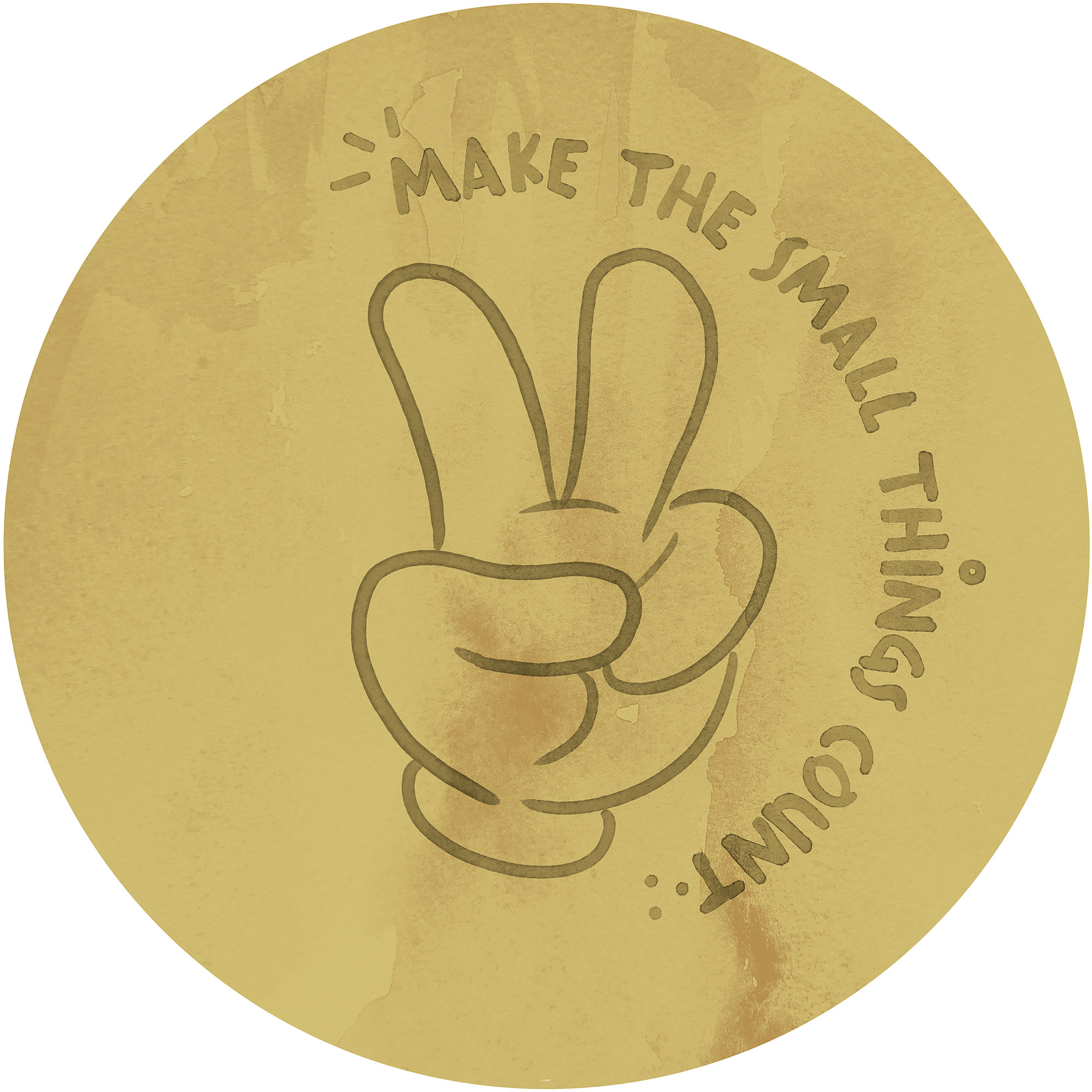 Fototapete KOMAR "Vlies selbstklebend - Mickey Love wins - Größe 125 x 125 cm", braun (braun, schwarz), B:125m H:125m L:125m, Vlies, Tapeten, Kinderzimmer