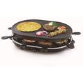 Tristar - raclette für 8 Personen Tischgrill, Grillplatte oval mit Crêpefläche 1200 Watt