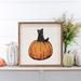 The Holiday Aisle® Vintage Halloween Cat On Pumpkin White Wood in Brown | 16 H x 16 W x 1.5 D in | Wayfair BAED6D5F3C7C4F1287440D1BDFA28620