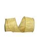 The Holiday Aisle® Metallic Lame Dupioni Color Wired Edge Ribbon Fabric in Gray/Yellow | 2.5 H x 360 W x 4 D in | Wayfair