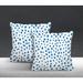 Everly Quinn Indoor/Outdoor Animal Print Square Throw Cushion Polyester/Polyfill blend in Blue | 15 H x 15 W x 4.3 D in | Wayfair