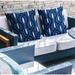 Bungalow Rose Indoor/Outdoor Ikat Square Throw Cushion Polyester/Polyfill blend in Blue/Navy | 19 H x 19 W x 5.25 D in | Wayfair