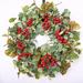 The Holiday Aisle® 26" Silk Wreath Silk in Green/Red | 26 H x 26 W x 5 D in | Wayfair F0446E416498484B8E02B612D724752E