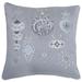 Pillow Perfect Indoor Christmas Velvet Ornaments Season's Greetings Gray 17-inch Throw Pillow, 17 X 17 X 5