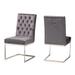 Sherine Contemporary Glam and Luxe Velvet Fabric and Silver Metal 2-Piece Dining Chair Set