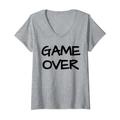 Damen Game Over T Shirt | Game Over T-Shirt für Herren Damen T-Shirt mit V-Ausschnitt