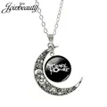 INBEAUTY-Pendentif lune pour la présidence collier rond en verre chaîne Rock Band My Chemical