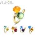 ALLNOEL – bagues redimensionnables en argent Sterling 925 pour femmes cristal améthyste coloré vert