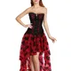 Robes corset à lacets pour femmes robe de mariée grande taille rouge et noir corset sexy haut