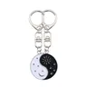 Yin and Composer Stitching Sun Moon Alloy Two Petals Pendant Keychain Knowing Knowing Couple