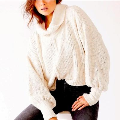 Free People Sweaters | Free People Be Yours Chunky Knit Sweater In Vanilla Bean | Color: Cream/White | Size: L
