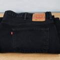 Levi's Jeans | Levi's 550 Relaxed Fit 52 (50 X 30) Men's Denim Jeans Black Denim Hemmed Zip Fly | Color: Black | Size: 52