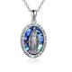 YFN Virgin Mary Necklace Sterling Silver Virgen de Guadalupe Necklace Miraculous Medal Pendant Religious Gift for Women Mom