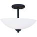 Taylor 2-Light 13" Wide Textured Black Semi-Flush Mount