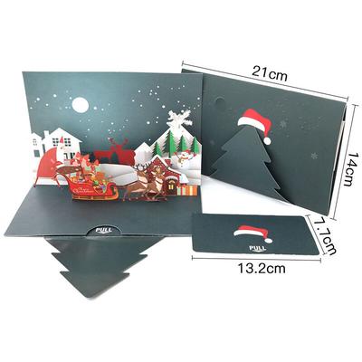 MUFF 3D Christmas Cards Xmas Pop Up Cards, Handmade Christmas Card Thank You Greeting Cards with 4