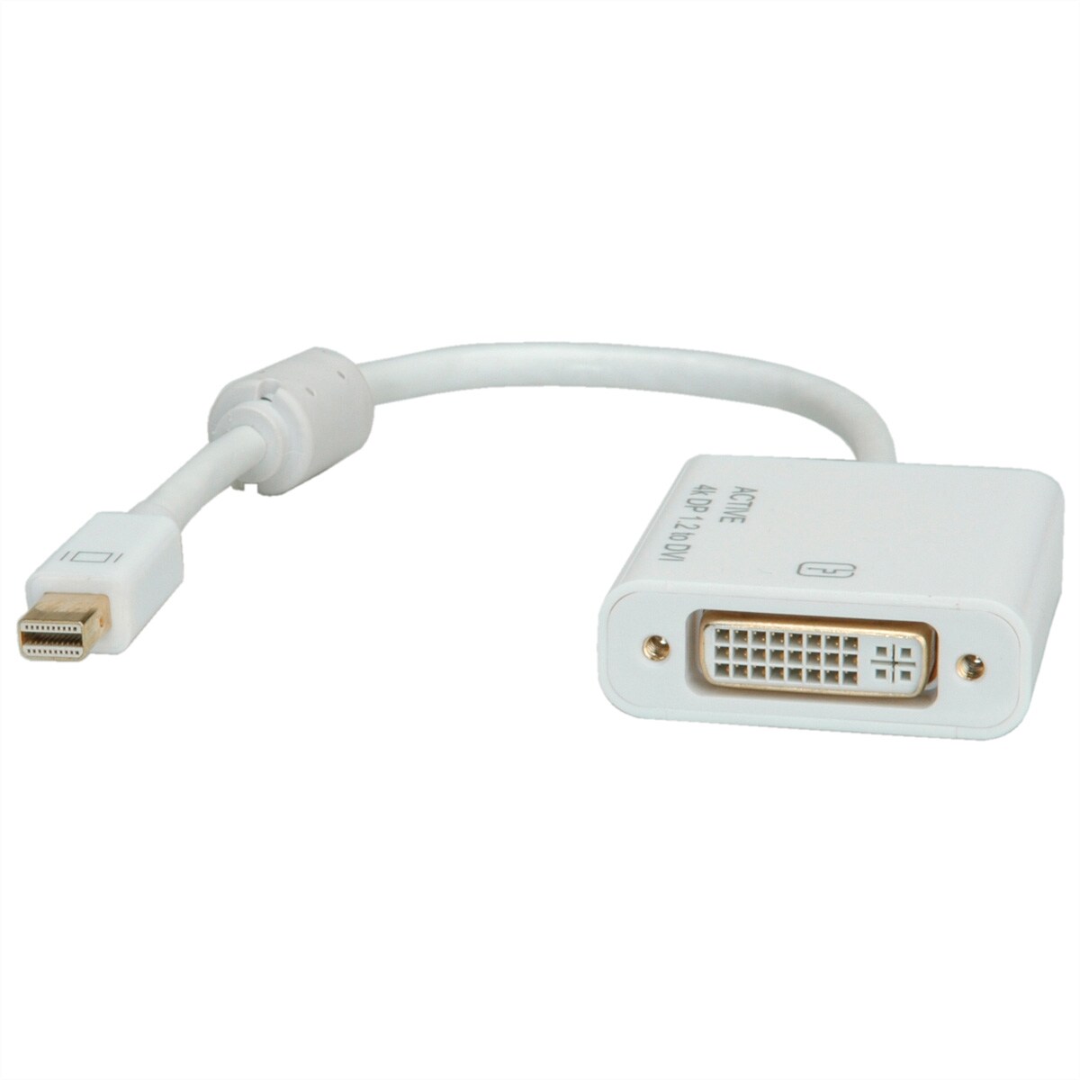 ROLINE 4K Mini DisplayPort-DVI Adapter, Mini DP ST - DVI BU Image