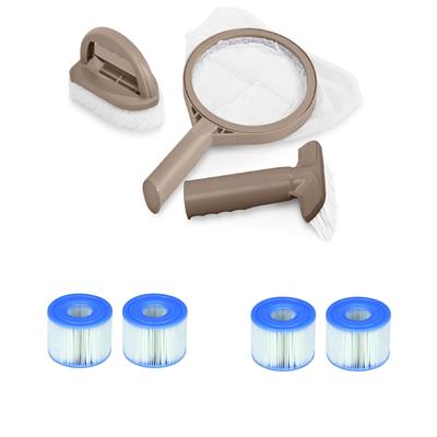 Intex PureSpa Hot Tub Maintenance Kit & Intex Type S1 Filter Cartridges (2 Pack) - 0.56