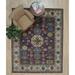 Gray/Indigo 162 x 114 x 0.5 in Area Rug - EORC Stylish & Durable Rectangle Oriental Hand-Knotted Area Rug in Purple/Gray Viscose | Wayfair