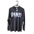 Pink Victoria's Secret Tops | Nwt Victoria's Secret Pink Gray Floral Oversized Gray Long Sleeve | Color: Gray/Pink | Size: S