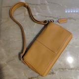 Coach Bags | Coach Factory; Leather Snap Flap Purse With Adjustable Strap; Caramel | Color: Orange/Tan | Size: Os