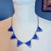 J. Crew Jewelry | J. Crew Statement Necklace 21” Long With Blue Enamel & Rhinestone Triangles | Color: Blue | Size: Os