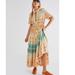 Free People Dresses | Free People Rare Feeling Tiered Printed Dress In Cloud Combo | Color: Green/Yellow | Size: Xs