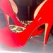 Jessica Simpson Shoes | Jessica Simpson Js Acadia Peep Toe Heels. Patten Leather 3 1/2 Inch Shoes. | Color: Red | Size: 8.5