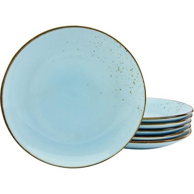 Speiseteller CREATABLE "Essteller NATURE COLLECTION", blau (hellblau), Ø:27cm, Steinzeug, Speiseteller, Teller Set für 6 Personen, Ø 27 cm, Steinzeug, flache Teller Image