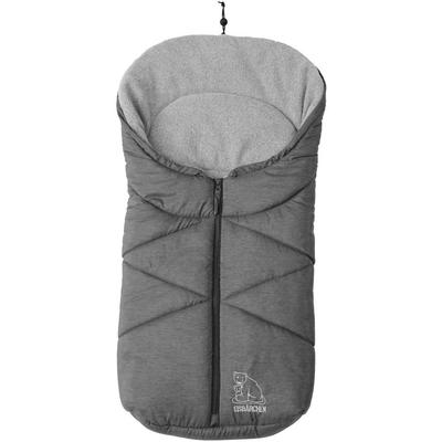 Fußsack HEITMANN FELLE "Eisbärchen - Kleiner Winterfußsack Fleece", grau, B:39cm L:79cm T:10cm, Polyester, Fußsäcke, mit Fleecefutter, für Baby-Tragschalen, Kinderwagen u.v.m